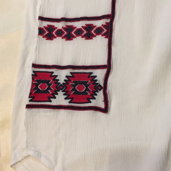 LOFT White with Red & Navy Embroidery Top.18233 - Picture 4 of 4